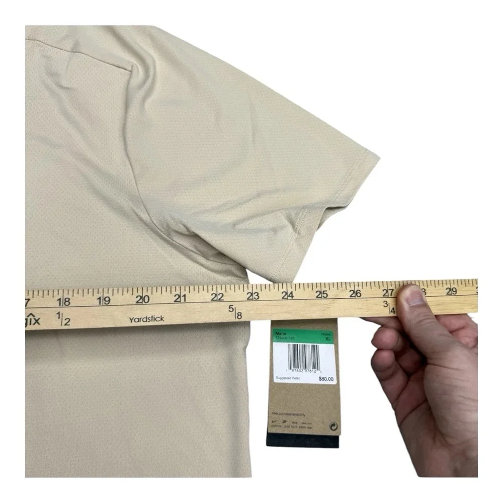 Nike Court Shirt Mens XL Tan Beige Dri-Fit Advantage Tennis Polo FZ6909-126
